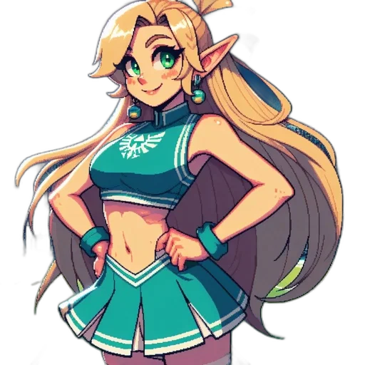 staff, dress, anime, pixel art transparent PNG cut-out
