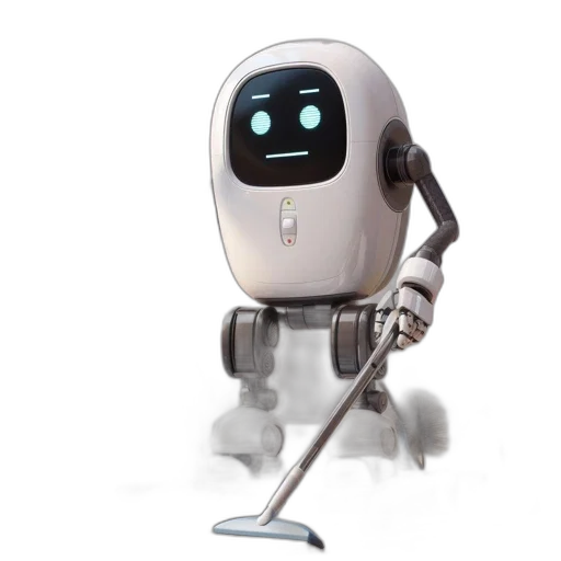 robot, staff, 3d render, concept art transparent PNG cut-out