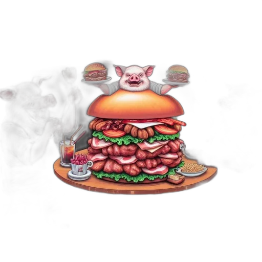 food, concept art, pixel art, photorealistic transparent PNG cut-out