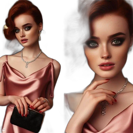 jewelry, dress, photorealistic, 3d render transparent PNG cut-out