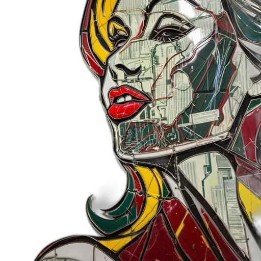 face, mask, comic book art, photorealistic transparent PNG cut-out