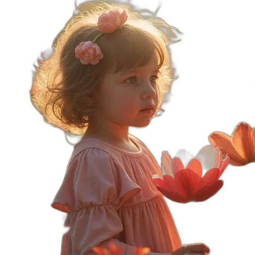 crown, flower, face, dress transparent PNG cut-out