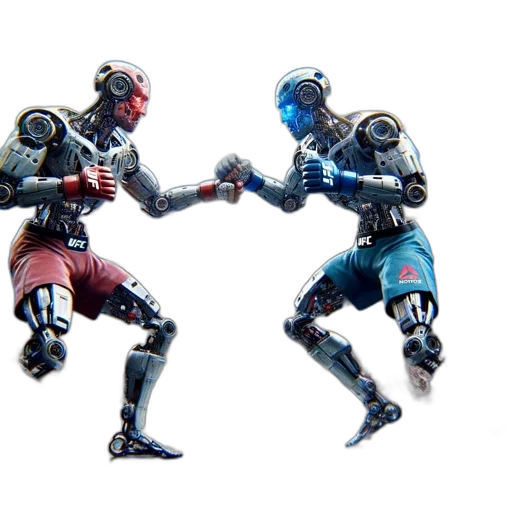 robot, concept art, 3d render, cyberpunk transparent PNG cut-out
