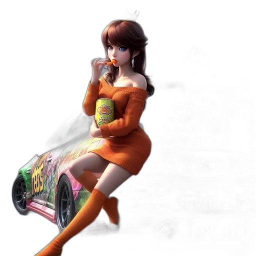 dress, car, staff, robot transparent PNG cut-out