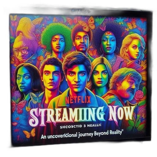 colorful, netflix, billboard, promotes transparent PNG cut-out