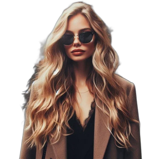 hair, jacket, face, dress transparent PNG cut-out