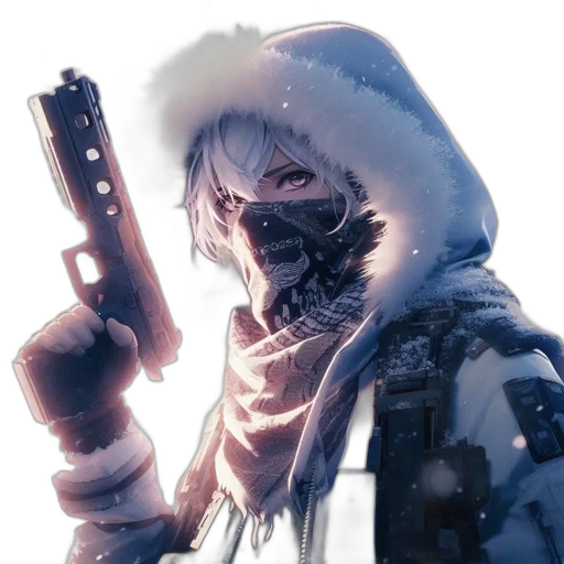 weapon, jacket, face, mask transparent PNG cut-out