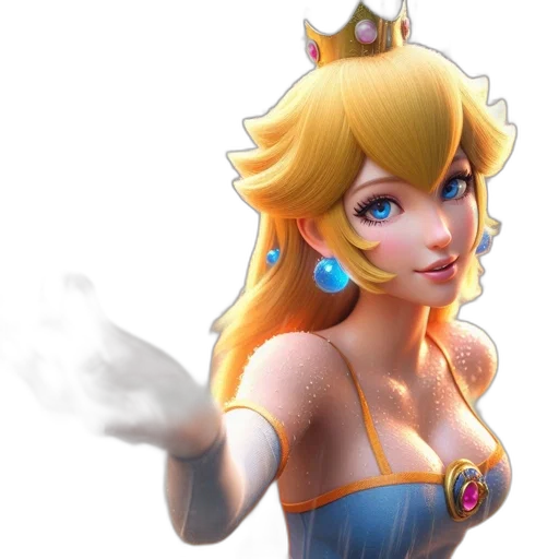 crown, dress, staff, 3d render transparent PNG cut-out