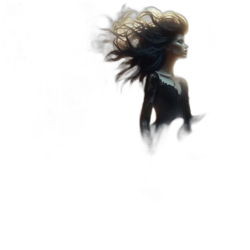 hair, dress, creature, face transparent PNG cut-out