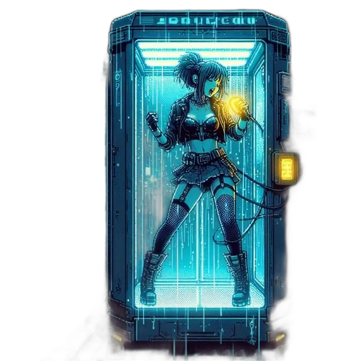 robot, weapon, jacket, cyberpunk transparent PNG cut-out