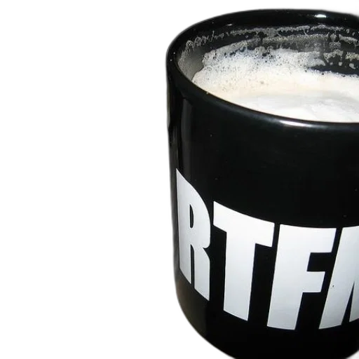 black, mug, white, letters transparent PNG cut-out