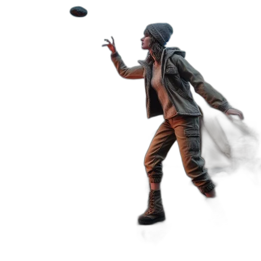 jacket, staff, weapon, hat transparent PNG cut-out