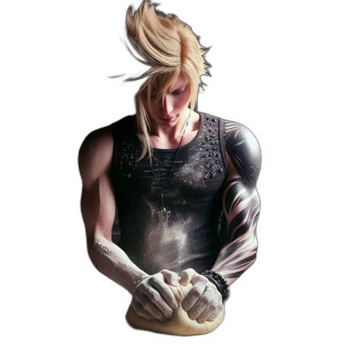 mask, hair, dragon, weapon transparent PNG cut-out