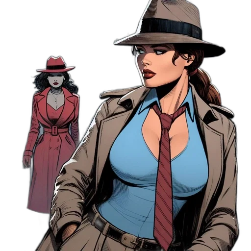 jacket, hat, comic book art, concept art transparent PNG cut-out
