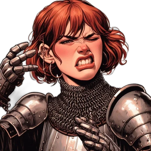 comic book art, concept art, woman, fiery transparent PNG cut-out