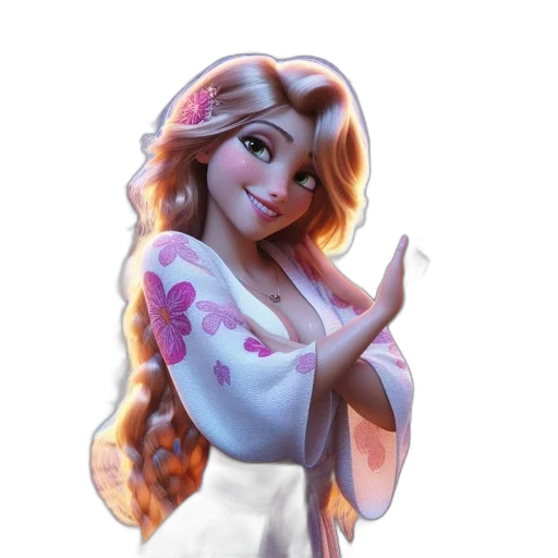 dress, jewelry, staff, 3d render transparent PNG cut-out