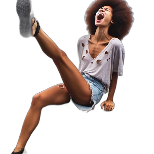 shoes, hair, creature, face transparent PNG cut-out