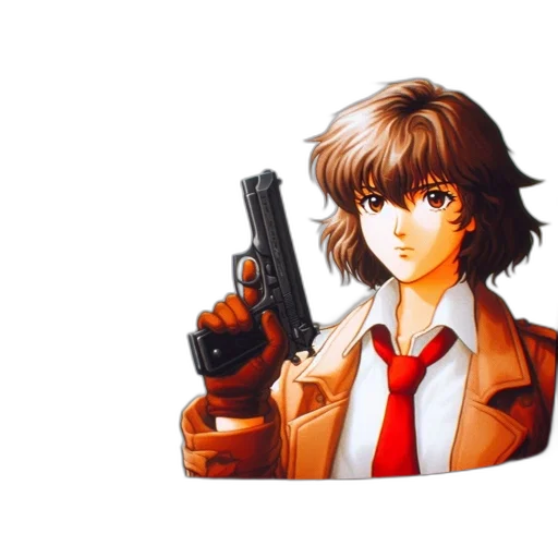 weapon, jacket, robot, pixel art transparent PNG cut-out