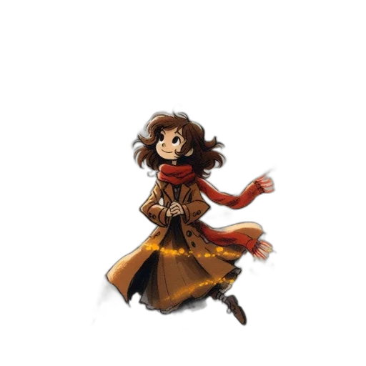 dress, staff, hair, jacket transparent PNG cut-out