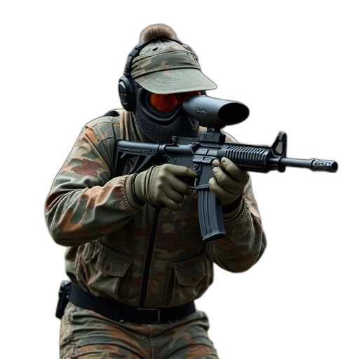 weapon, mask, staff, jacket transparent PNG cut-out