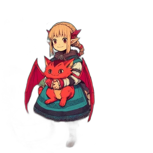 dragon, creature, staff, weapon transparent PNG cut-out