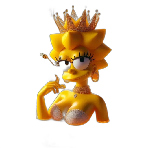 crown, jewelry, staff, 3d render transparent PNG cut-out