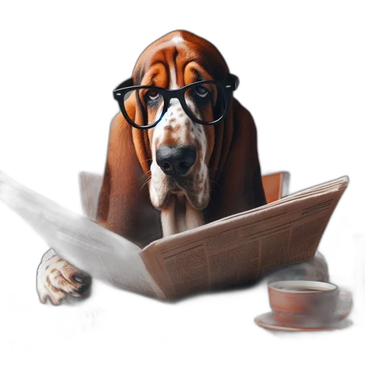 staff, basset, hound, dog transparent PNG cut-out