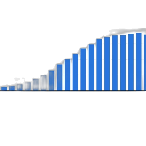 bar, chart, showing, growth transparent PNG cut-out