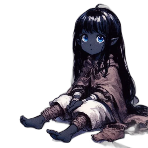 mask, creature, dress, hair transparent PNG cut-out