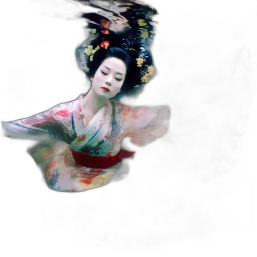 dragon, dress, face, flower transparent PNG cut-out