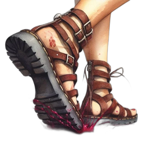 shoes, weapon, jewelry, watercolor transparent PNG cut-out