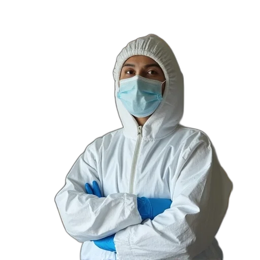 jacket, staff, mask, face transparent PNG cut-out