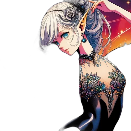 staff, dress, jewelry, mask transparent PNG cut-out
