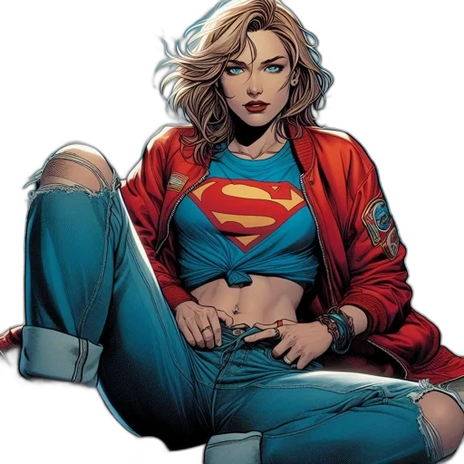 jacket, comic book art, concept art, confident transparent PNG cut-out