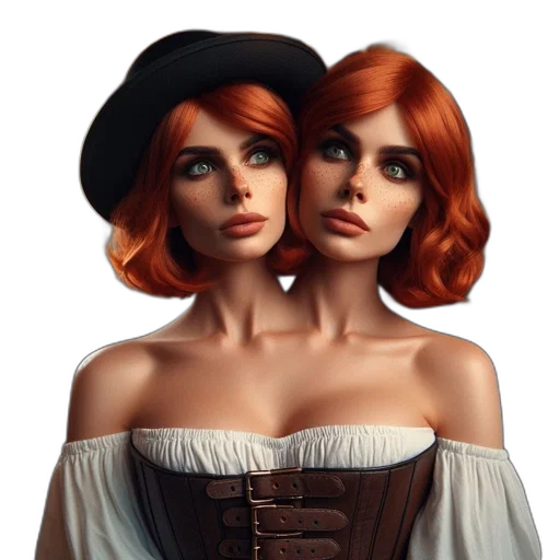 dress, hat, face, crown transparent PNG cut-out