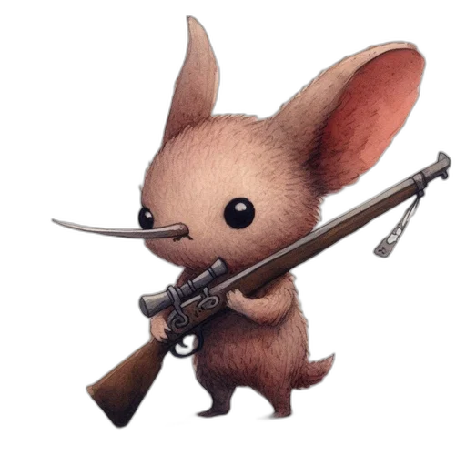 weapon, animal, staff, creature transparent PNG cut-out