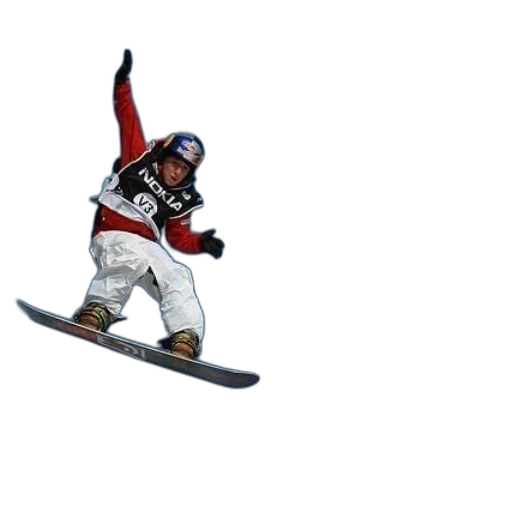 photorealistic, pixel art, concept art, snowboarder transparent PNG cut-out