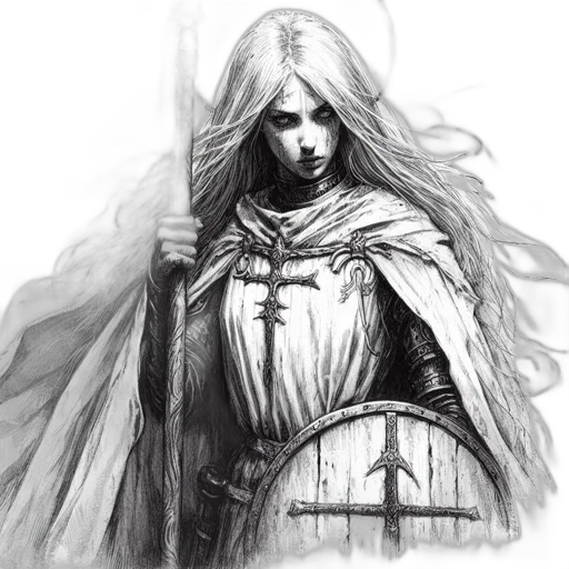 sword, dress, face, fantasy art transparent PNG cut-out