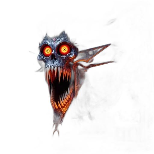 dragon, creature, mask, staff transparent PNG cut-out