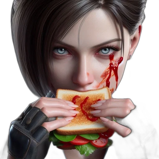 food, face, concept art, photorealistic transparent PNG cut-out