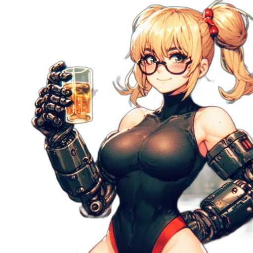 robot, weapon, bottle, dress transparent PNG cut-out
