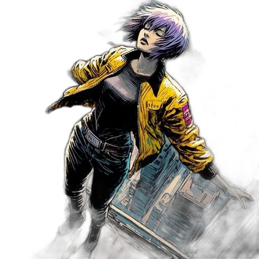 jacket, comic book art, concept art, cyberpunk transparent PNG cut-out