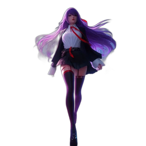 dress, jacket, staff, creature transparent PNG cut-out