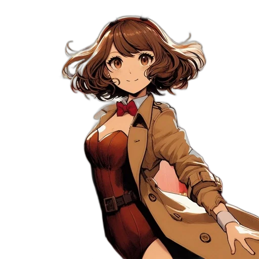 jacket, dress, staff, flower transparent PNG cut-out
