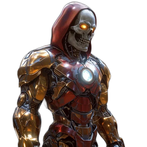 robot, concept art, 3d render, comic book art transparent PNG cut-out