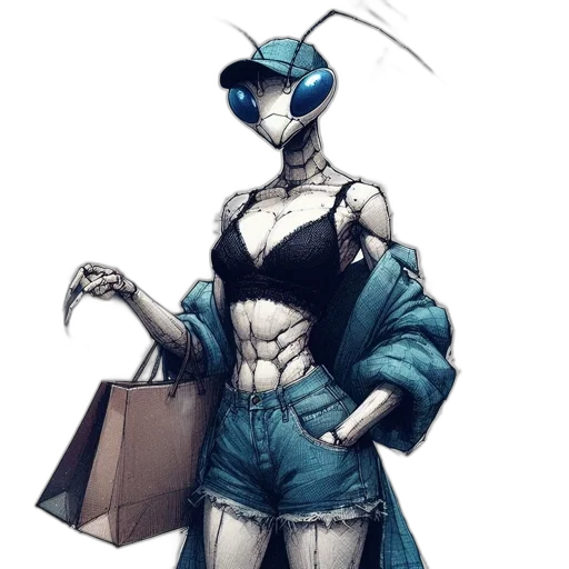 robot, dress, creature, concept art transparent PNG cut-out
