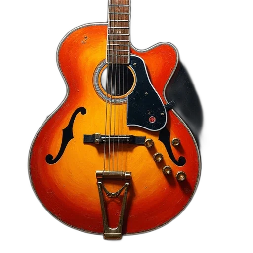 photorealistic, 3d render, guitar, painting transparent PNG cut-out