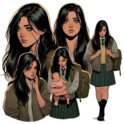 comic book art, concept art, cartoon, pixel art transparent PNG cut-out