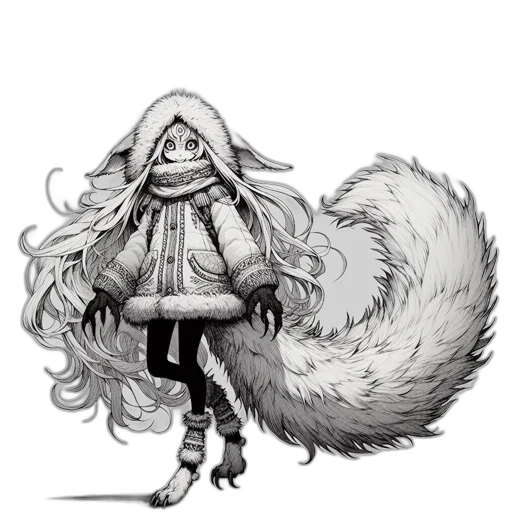 creature, hair, animal, jacket transparent PNG cut-out