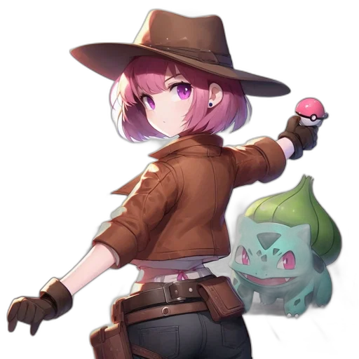 staff, hat, weapon, creature transparent PNG cut-out